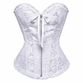 Corset gothique brocarde blanc