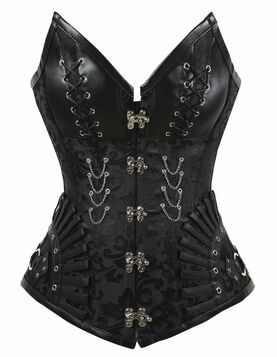 Corset gothique brocarde noir