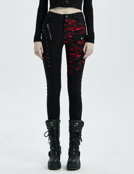 Pantalon femme PUNK RAVE 'red nebula'