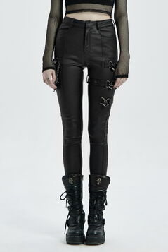 Pantalon femme PUNK RAVE 'coeur noir'