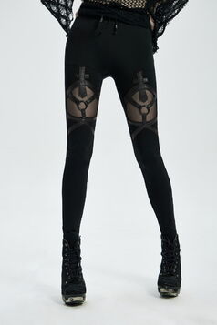 Leggings PUNK RAVE 'gothic cross'