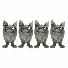 Lot de 4 figurines chauve-souris vampire 'Fang'