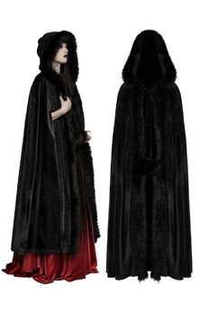 Longue cape femme PUNK RAVE 'nuit noire'